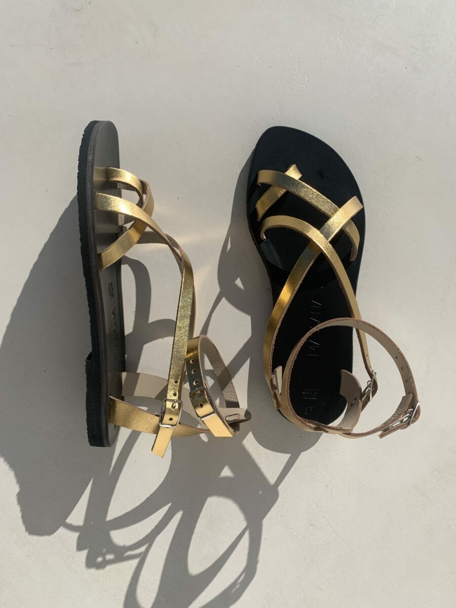 Sandale de luxe cuir NYMPHEA SB DORÉ Kmassalia