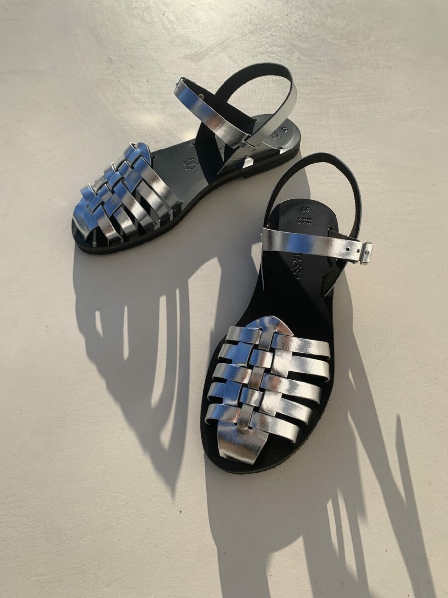 Sandale de luxe cuir MEDUSA Silver Kmassalia