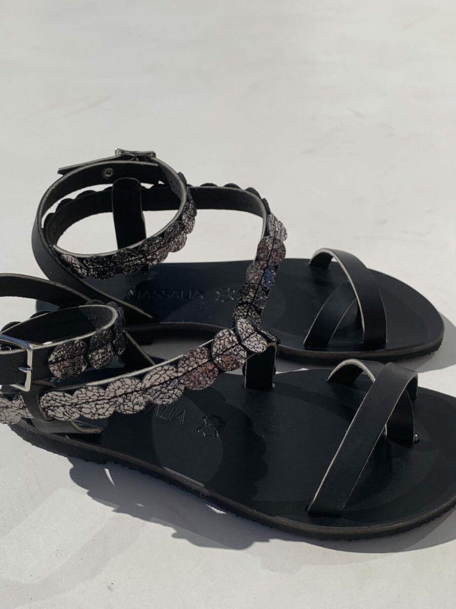 Sandale cuir PAROS Naturel par Kmassalia Made in france