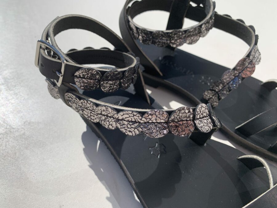 Sandale cuir PAROS Naturel par Kmassalia Made in france