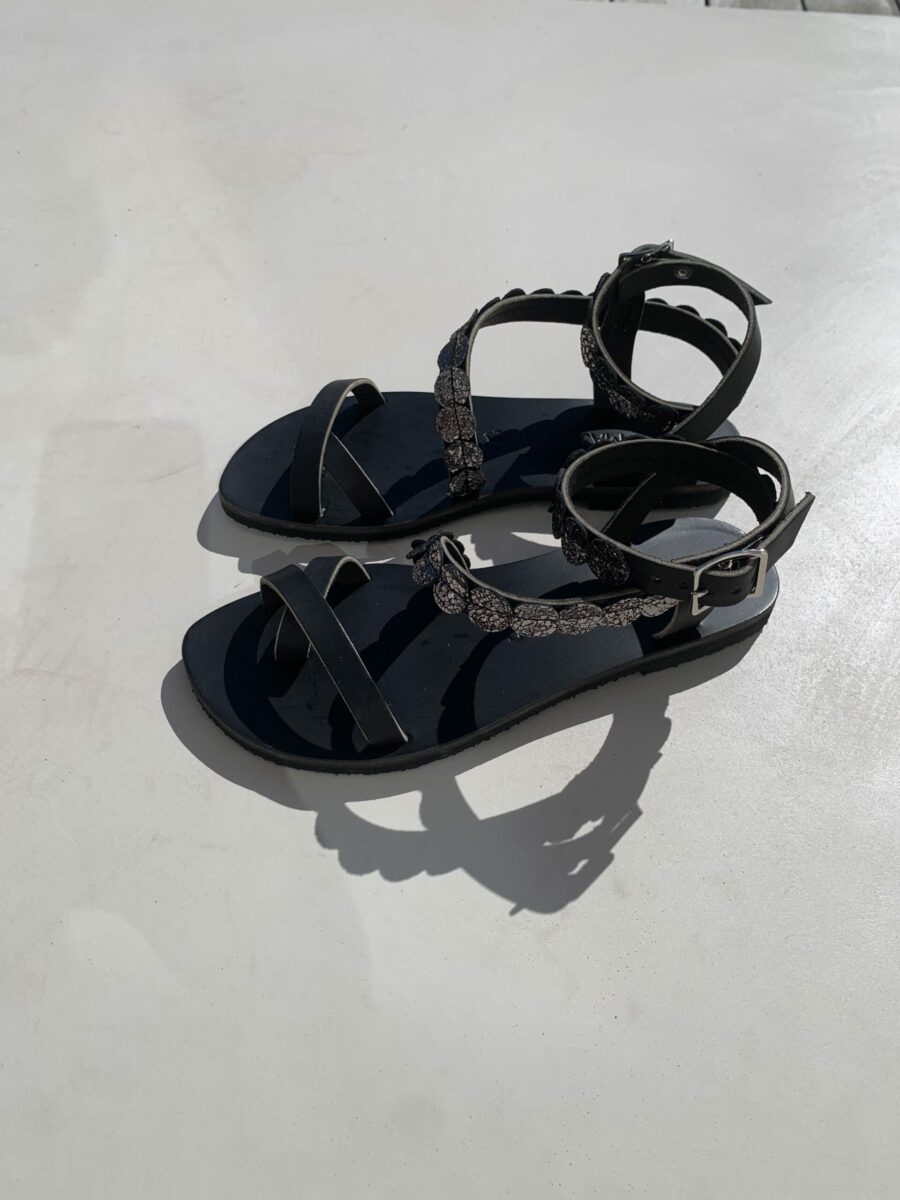 Sandale cuir PAROS Naturel par Kmassalia Made in france