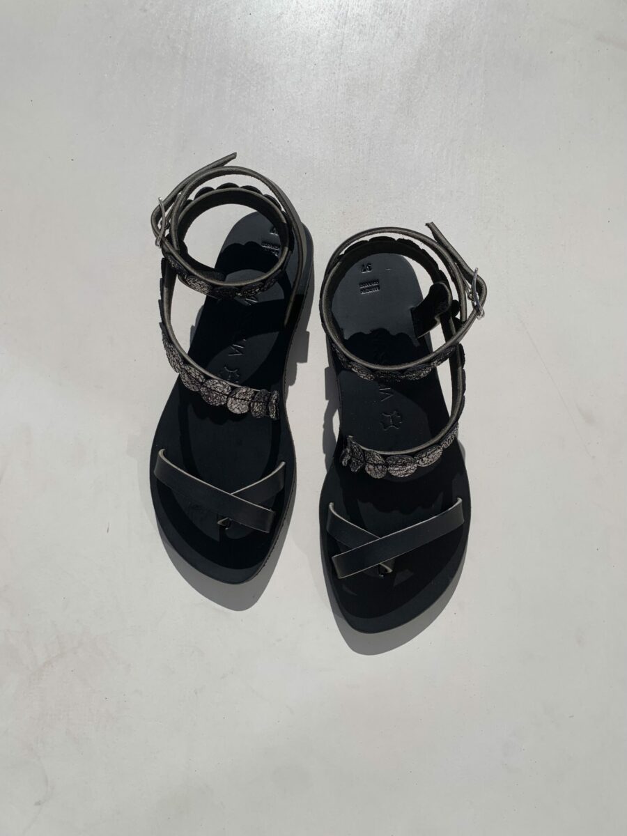 Sandale cuir PAROS Naturel par Kmassalia Made in france