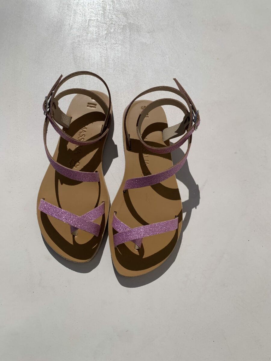 Sandale cuir BALI Pink par Kmassalia Made in france